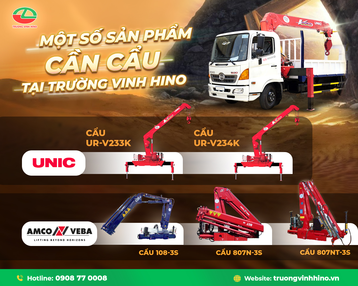 Trường Vinh Hino – Đơn Vị Phân Phối Cần Cẩu Chính Hãng, Giải Pháp Nâng Hạ Toàn Diện