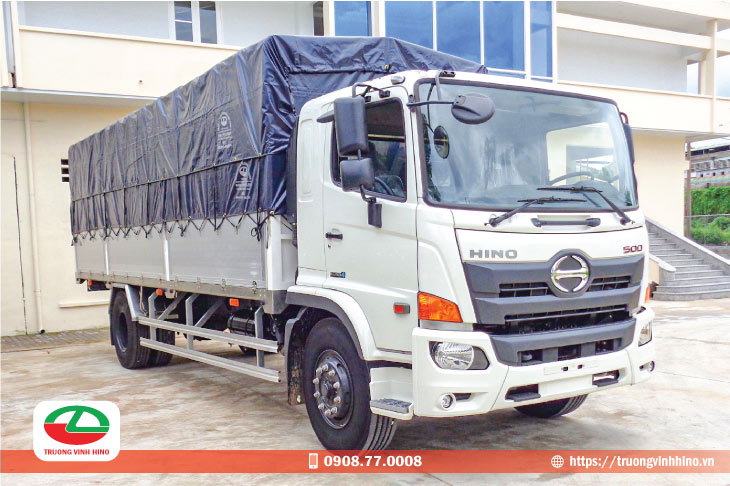 Tổng quan xe tải hino 8 tấn thùng mui phủ FG8JP7A